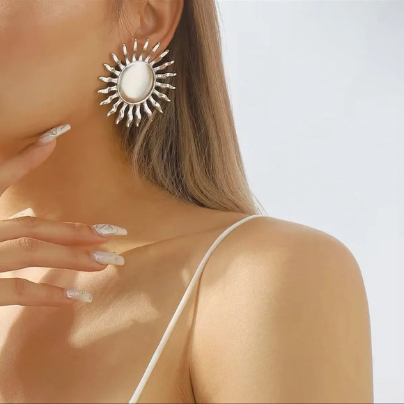 Zara Radiant Celestial Sunburst Earrings - Picture 8 of 8